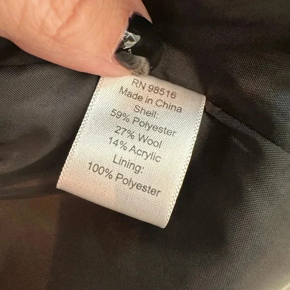 COLDWATER CREEK Wool Short Sleeve Blazer Jacket Brown Blue Tweed Plus Size 18W - Picture 12 of 15